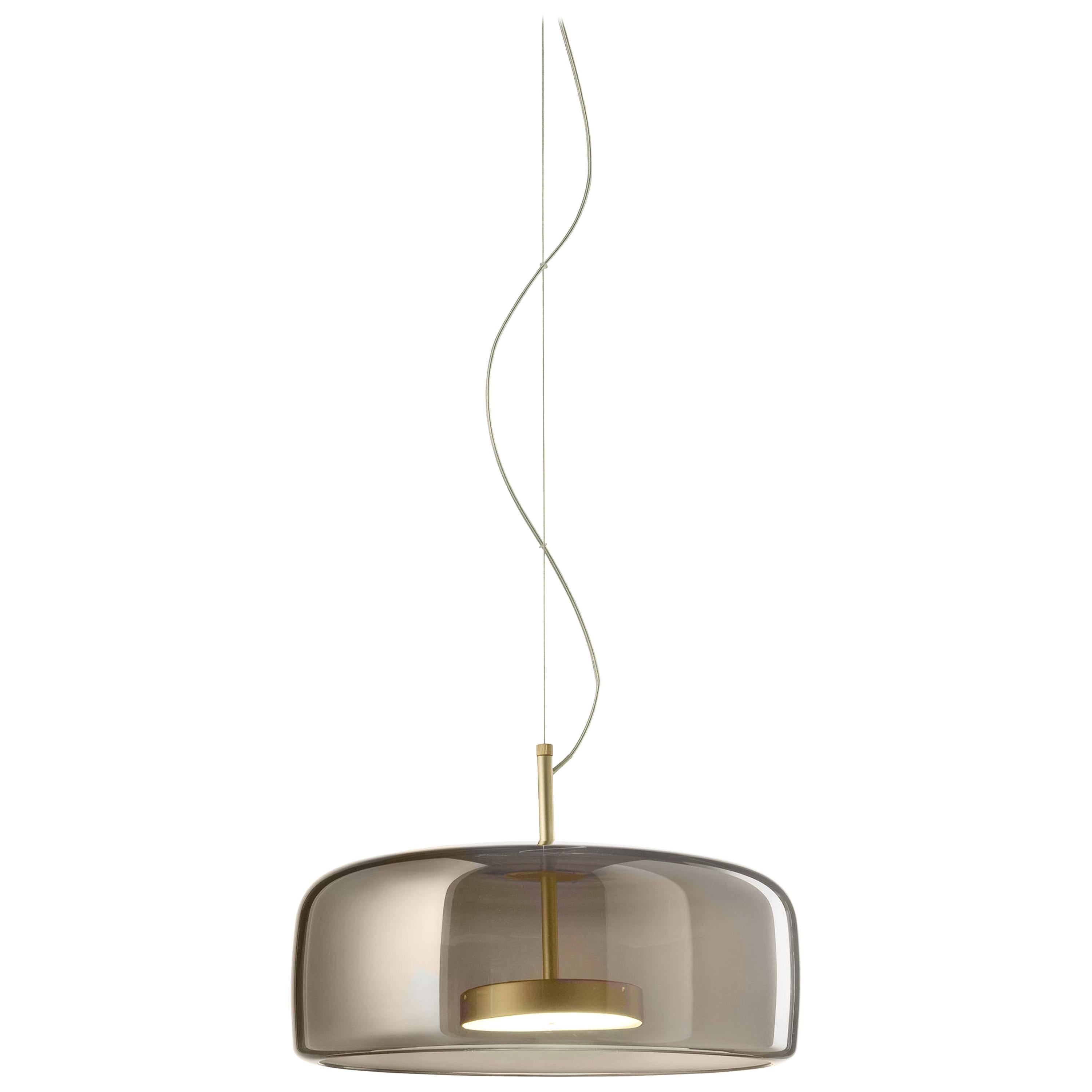 Vistosi Wide Pendant Light in Smoke For Sale