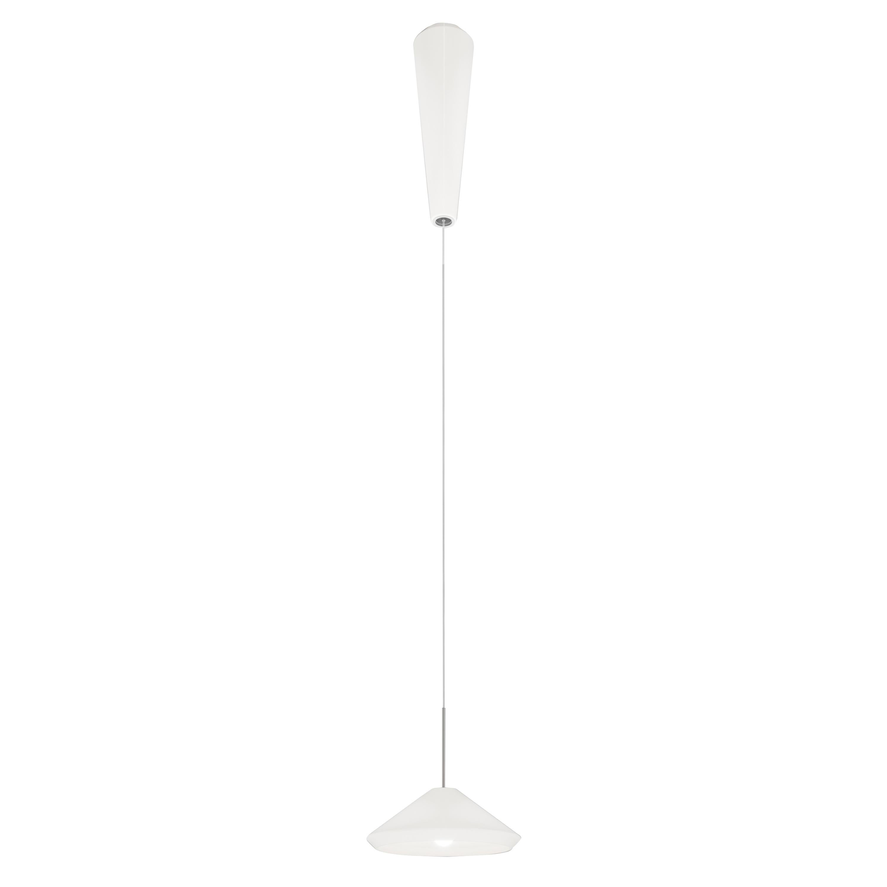 Vistosi Withwhite Pendant Light in White Satin Glass And Glossy White Frame In New Condition For Sale In Mogliano Veneto, Treviso