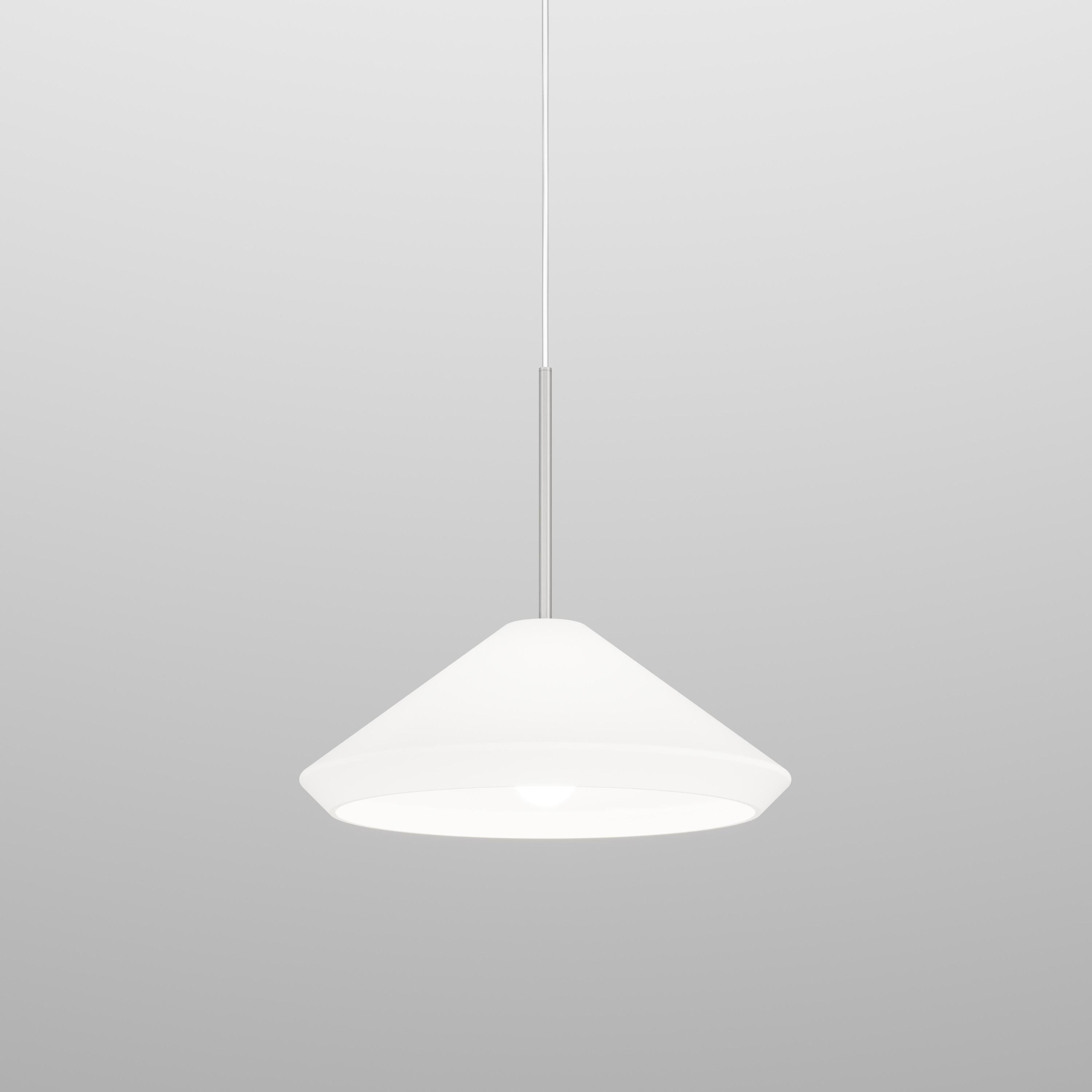 Contemporary Vistosi Withwhite Pendant Light in White Satin Glass And Glossy White Frame For Sale