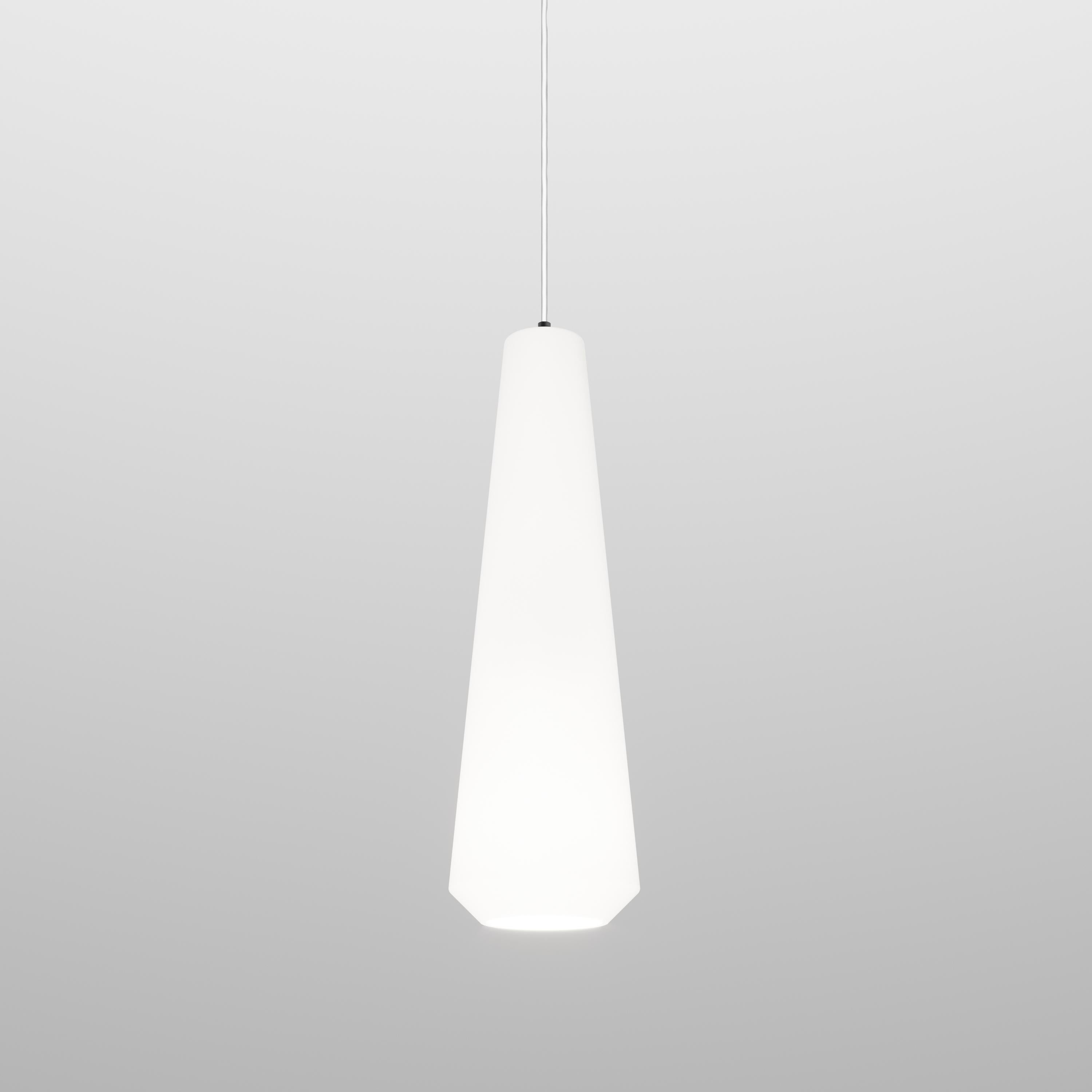 Vistosi Withwhite Pendant Light in White Satin Glass And Glossy White Frame For Sale 1