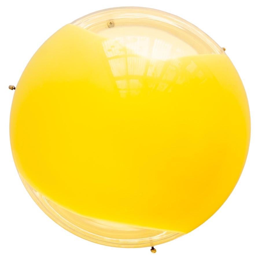 Vistosi Yellow Opal Wall Light, 1960s Murano