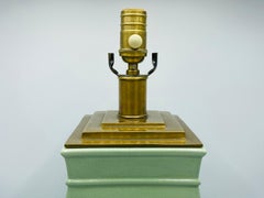 Visual Comfort Celadon and Brass Ming Style Lamp, circa 2000s