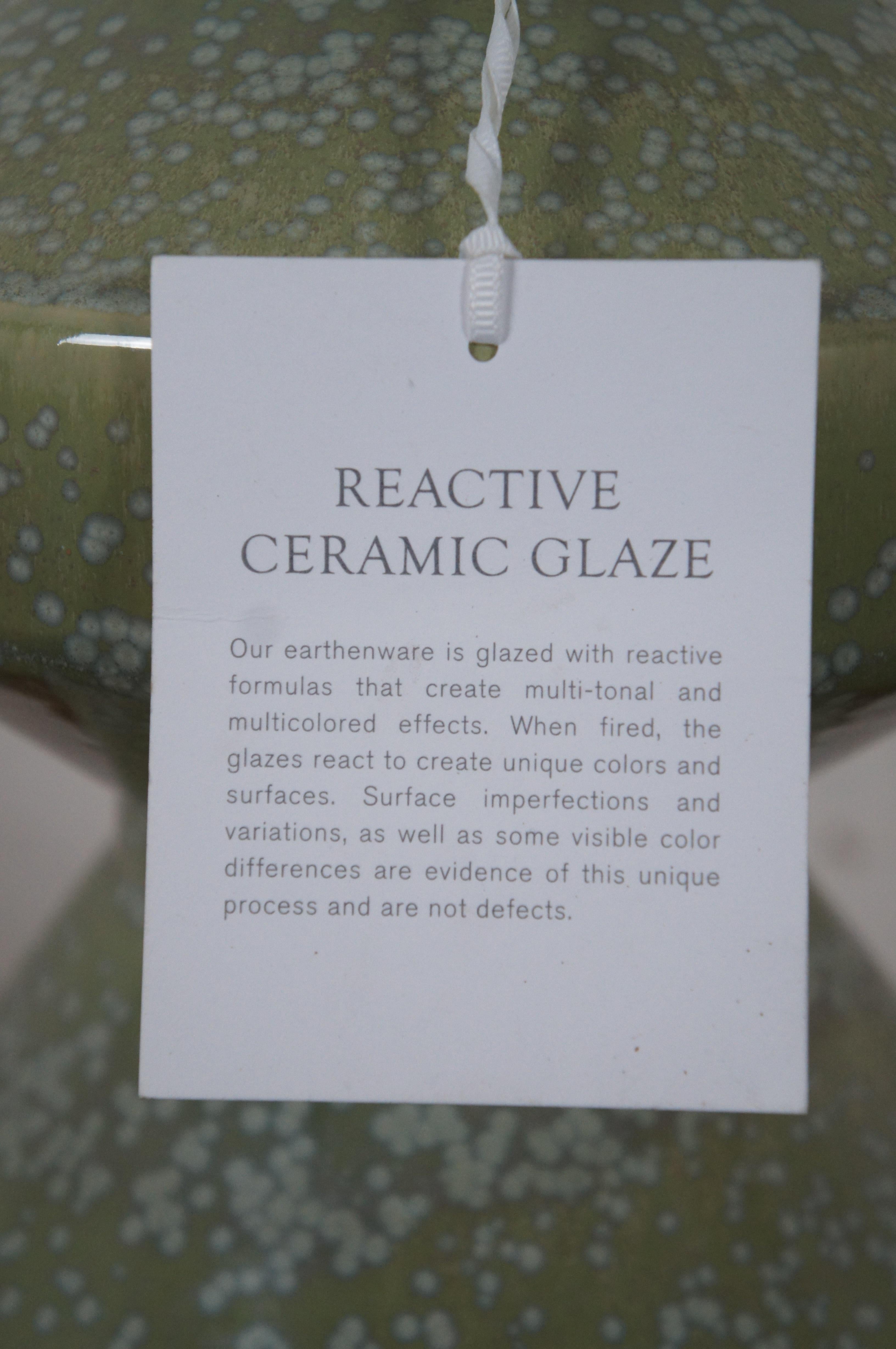Ceramic Visual Comfort Chapman & Myers Weller Zig Zag Shellish Kiwi Lamp