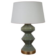 Chapman & Myers Weller Muschelförmige Kiwi-Lampe mit Zick-Zack-Muster