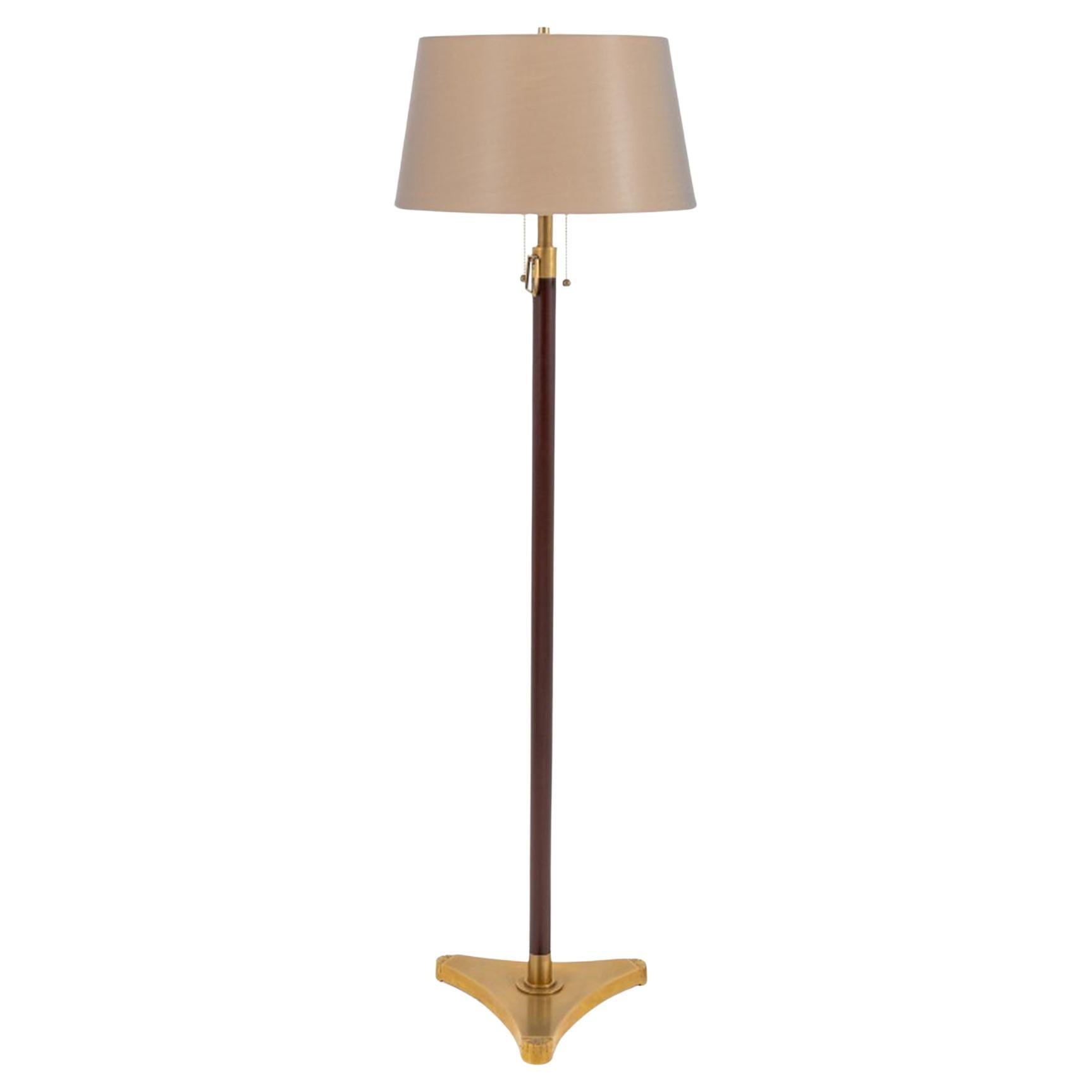Visual Comfort & Co. Brass Leather Wrapped Lamp