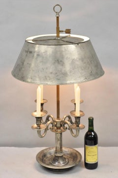 Visual Comfort & Co French Country Antiqued Pewter Bouillotte Tole Table Lamp