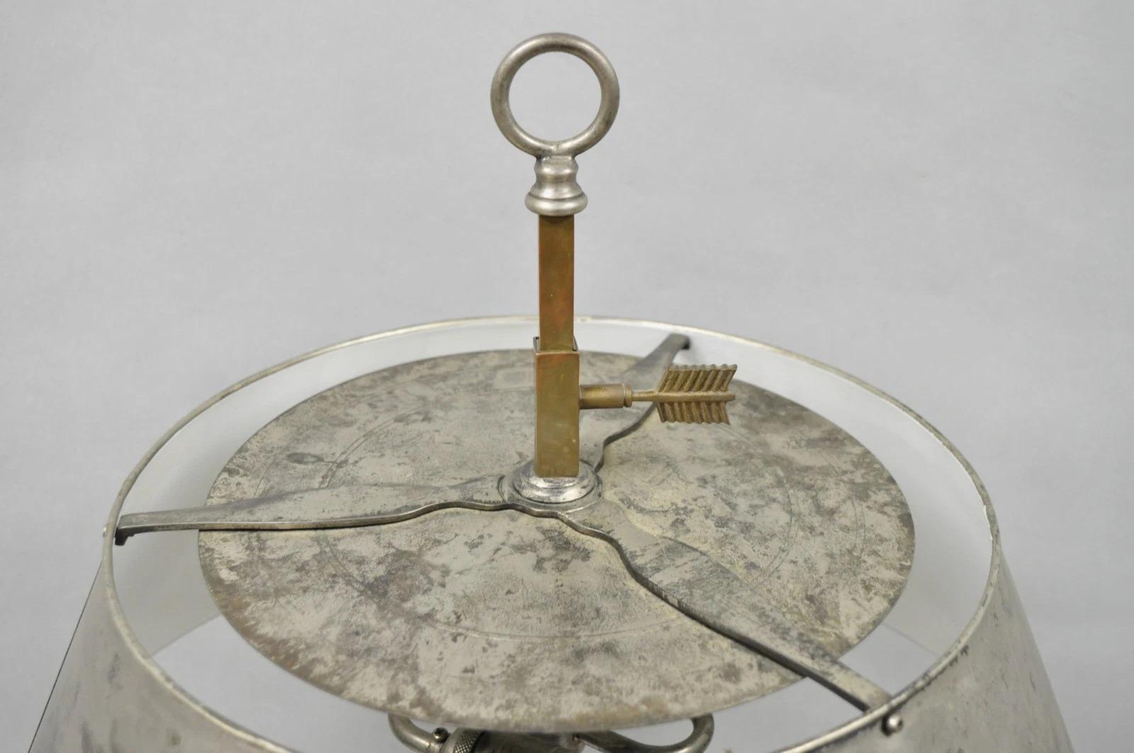 Visual Comfort & Co Lámpara de sobremesa Bouillotte Tole de estaño envejecido de estilo rural francés en Bueno estado para la venta en Philadelphia, PA