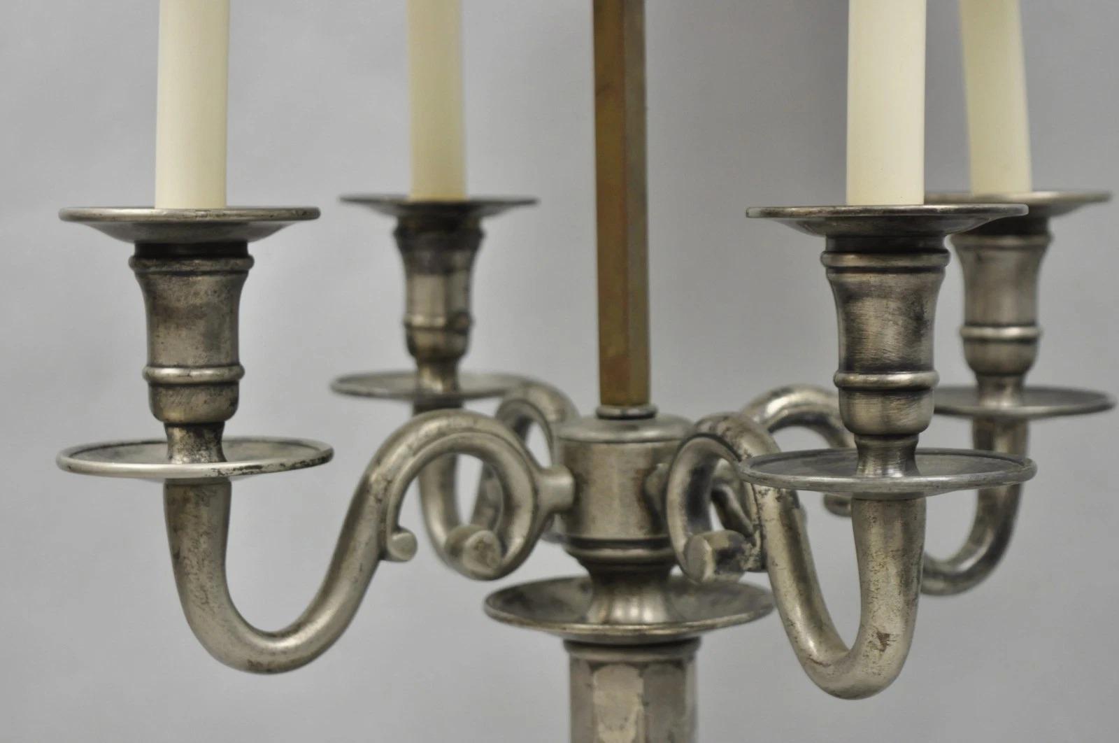 Visual Comfort & Co Lámpara de sobremesa Bouillotte Tole de estaño envejecido de estilo rural francés Peltre en venta