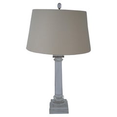 Visual Comfort Crystal Corinthian Column Table Lamp Tanner Kenzie Shade 32"