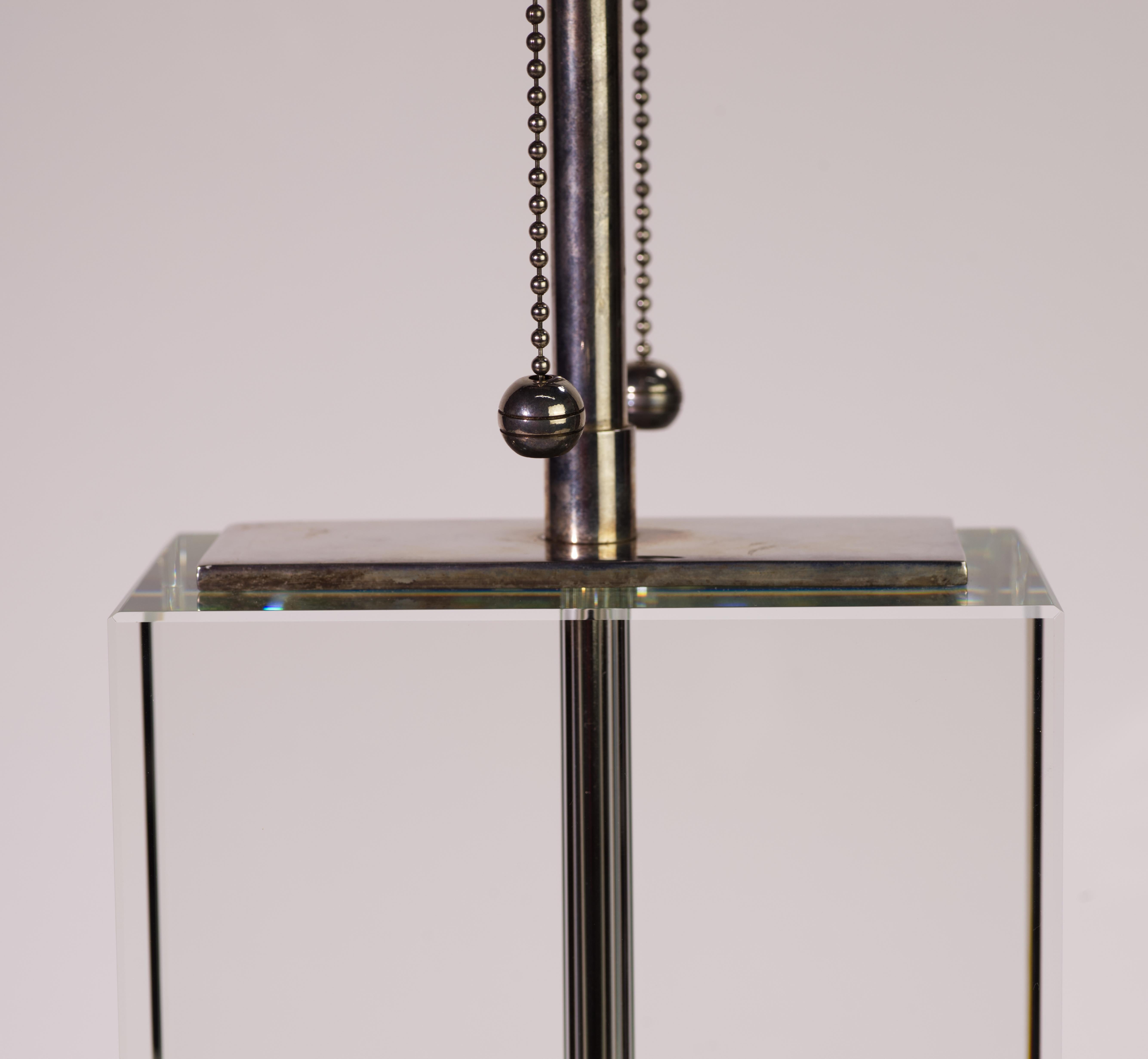 Visual Comfort Glass Block Art Deco Table Lamp For Sale 4