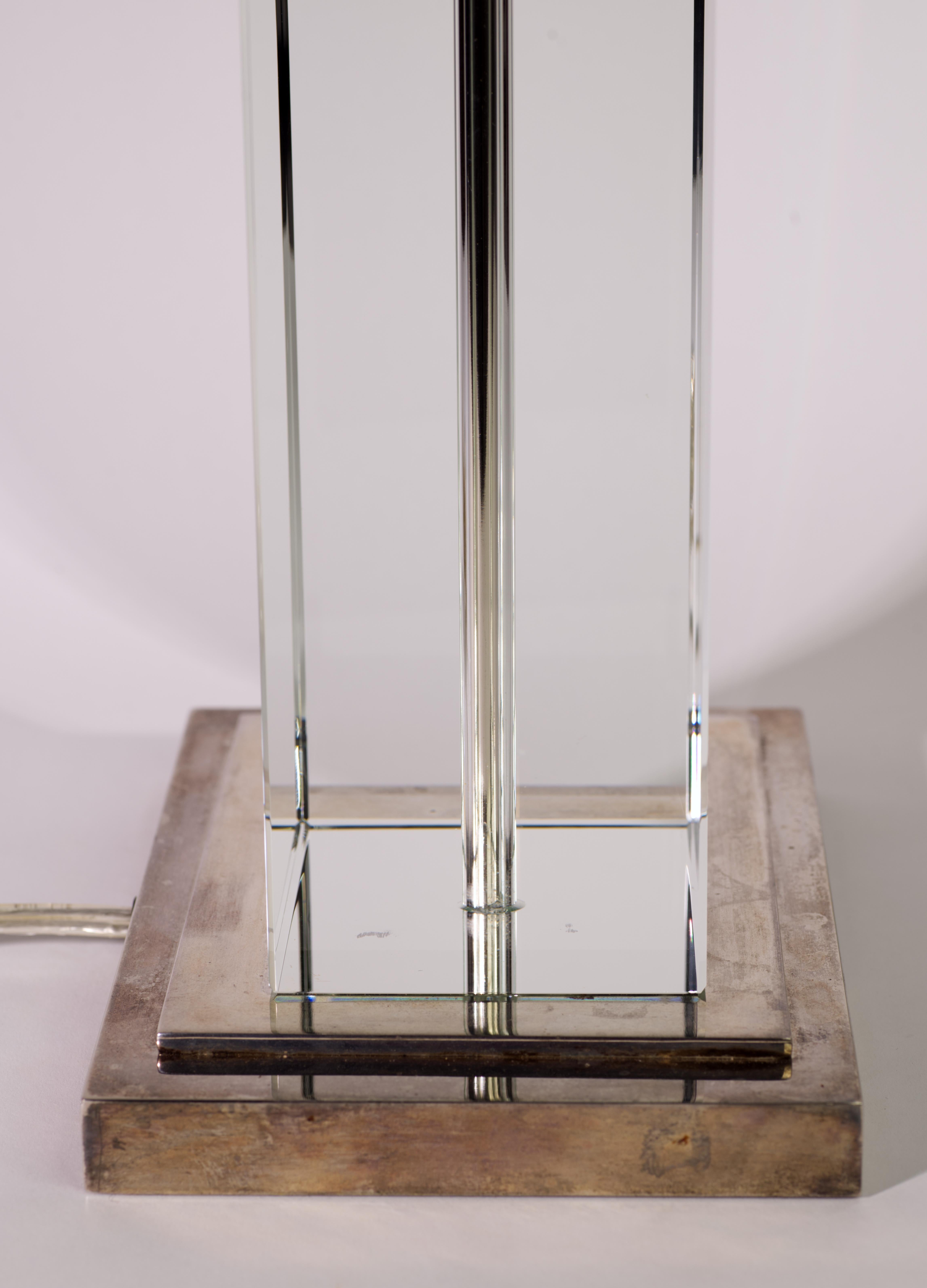 Visual Comfort Glass Block Art Deco Table Lamp For Sale 6