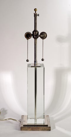 Visual Comfort Lámpara de Sobremesa Art Decó de Bloque de Cristal