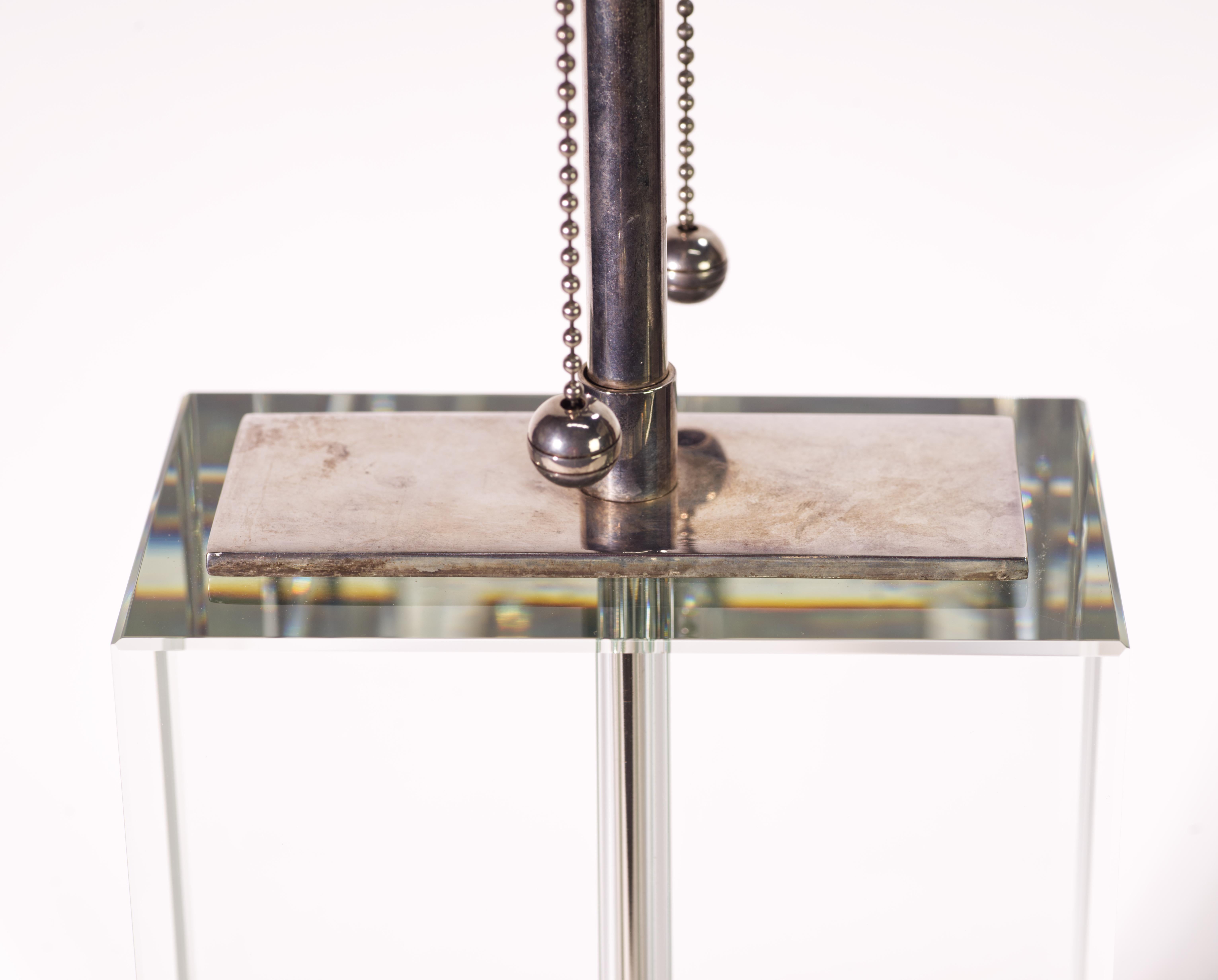 Visual Comfort Glass Block Art Deco Table Lamp For Sale 2