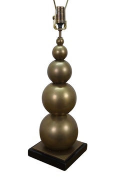 Visual Comfort Graduated Stacked Brass Ball Orb Sphere Table Lamp MCM 35"