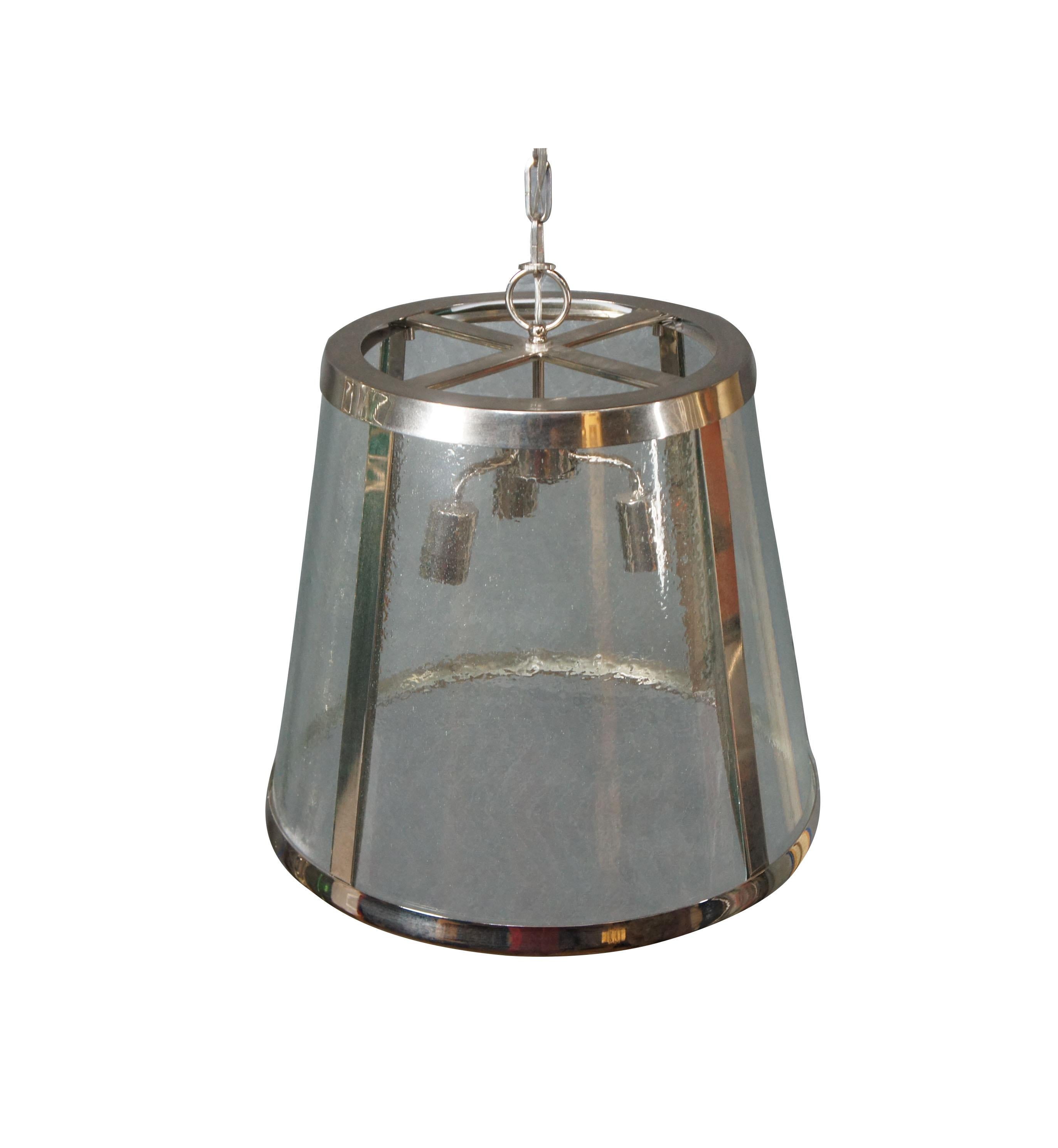 Moderne Lampe à suspension à trois lumières en nickel poli de la collection Harrow de 19 pouces ( Visual Comfort Harrow) en vente