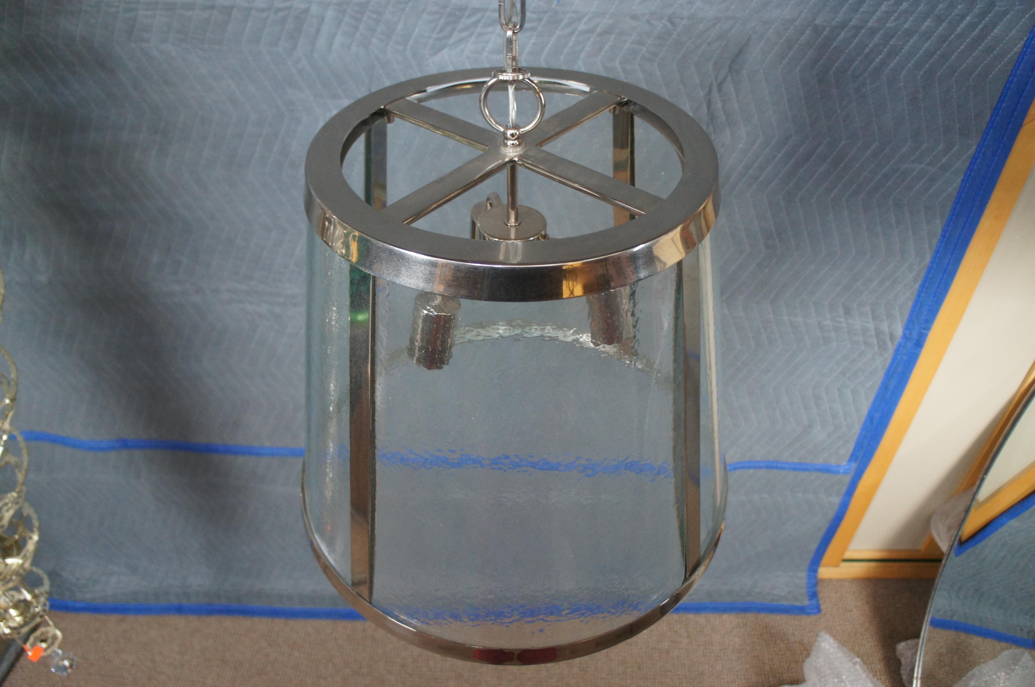 Lampe à suspension à trois lumières en nickel poli de la collection Harrow de 19 pouces ( Visual Comfort Harrow) en vente 2