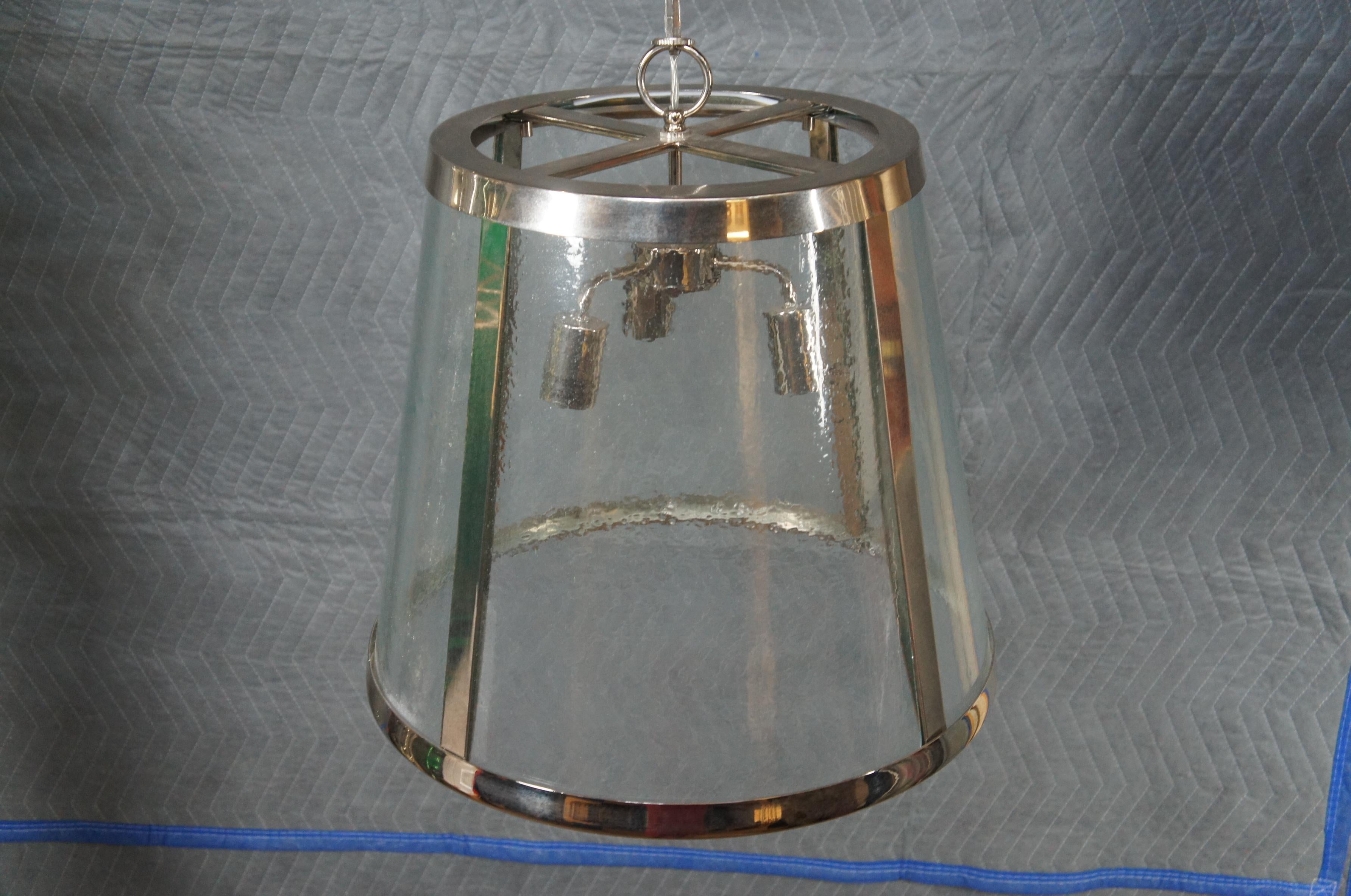 Visual Comfort Harrow Collection Polished Nickel Three Light Pendant Light For Sale 4