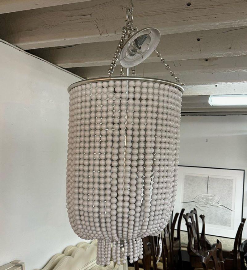 Visual Comfort Jacqueline Draped Chandelier by Aerin in White and Silver In Good Condition For Sale In Morristown, NJ
