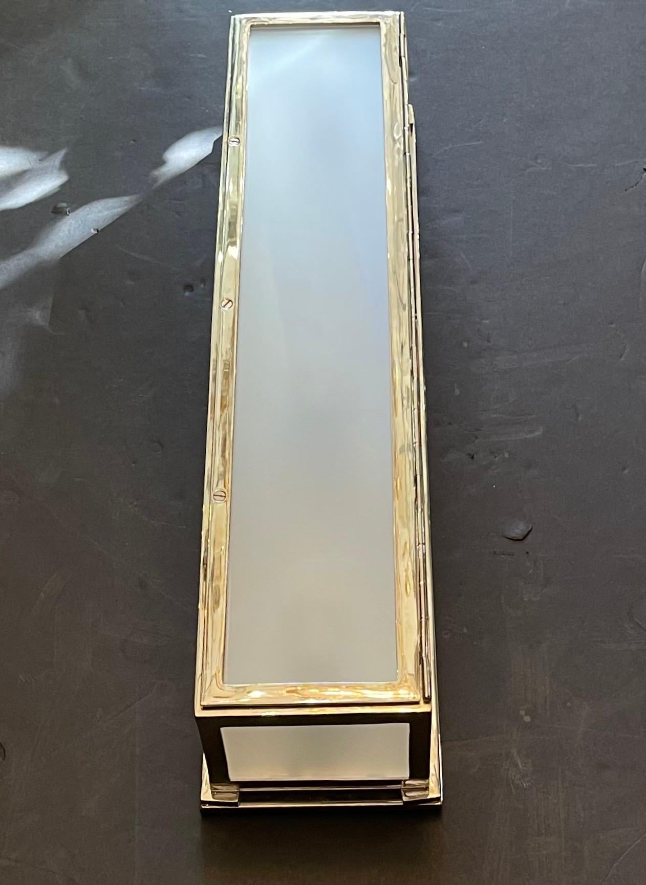 Modern Visual Comfort Mercer Light Box Polished Nickel Frosted Glass Thomas O'Brien For Sale