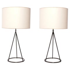 Visual Comfort Sculptural Tripod Lamps Mid Century Style