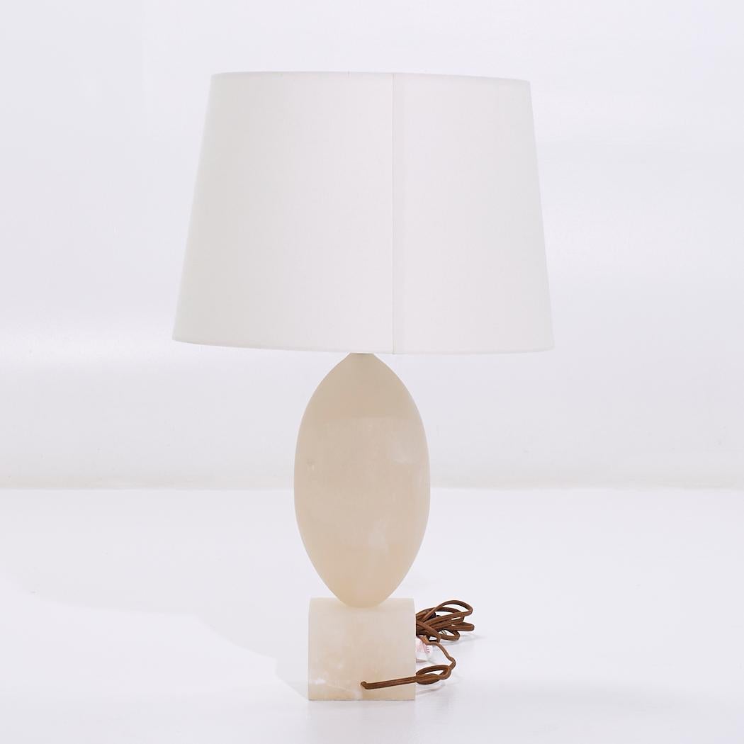 Visual Comfort Versa Alabaster Table Lamps - Pair For Sale 1