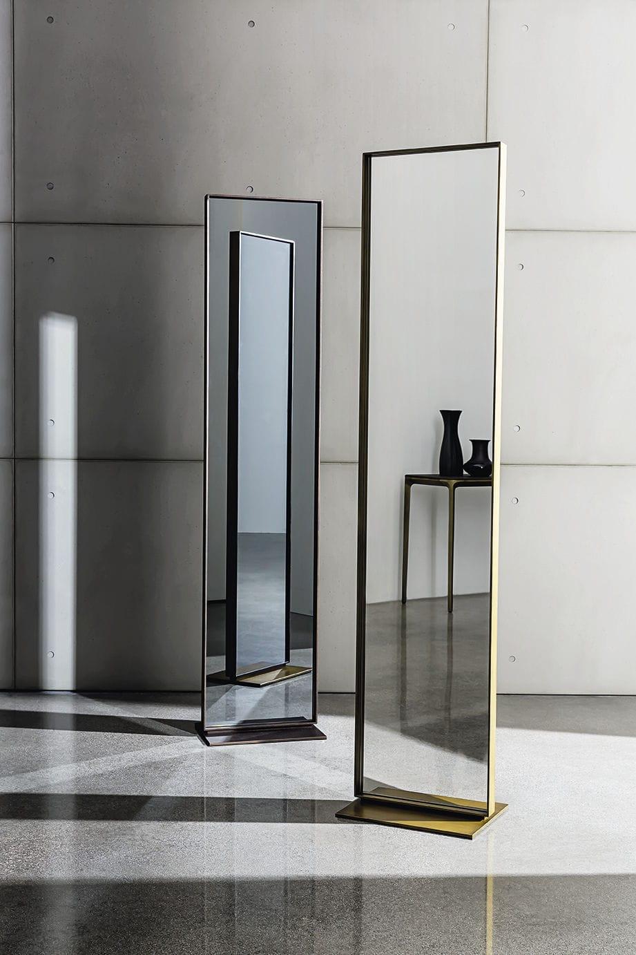 Visual Floor Mirror, Designed by Gianluigi Landoni, Made in Italy In New Condition In Beverly Hills, CA