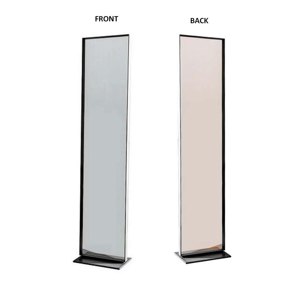 Moderne Miroir de sol visuel autoportant à deux faces en vente