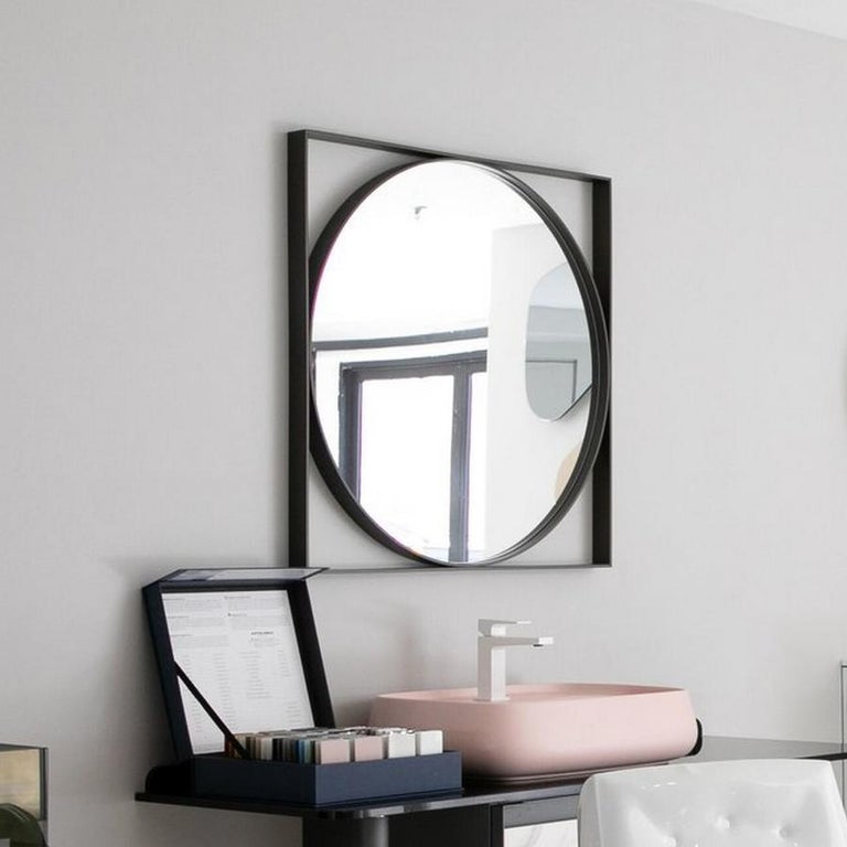 In Stock in Los Angeles, Visual Geometric Wall Mirror, Made in Italy
