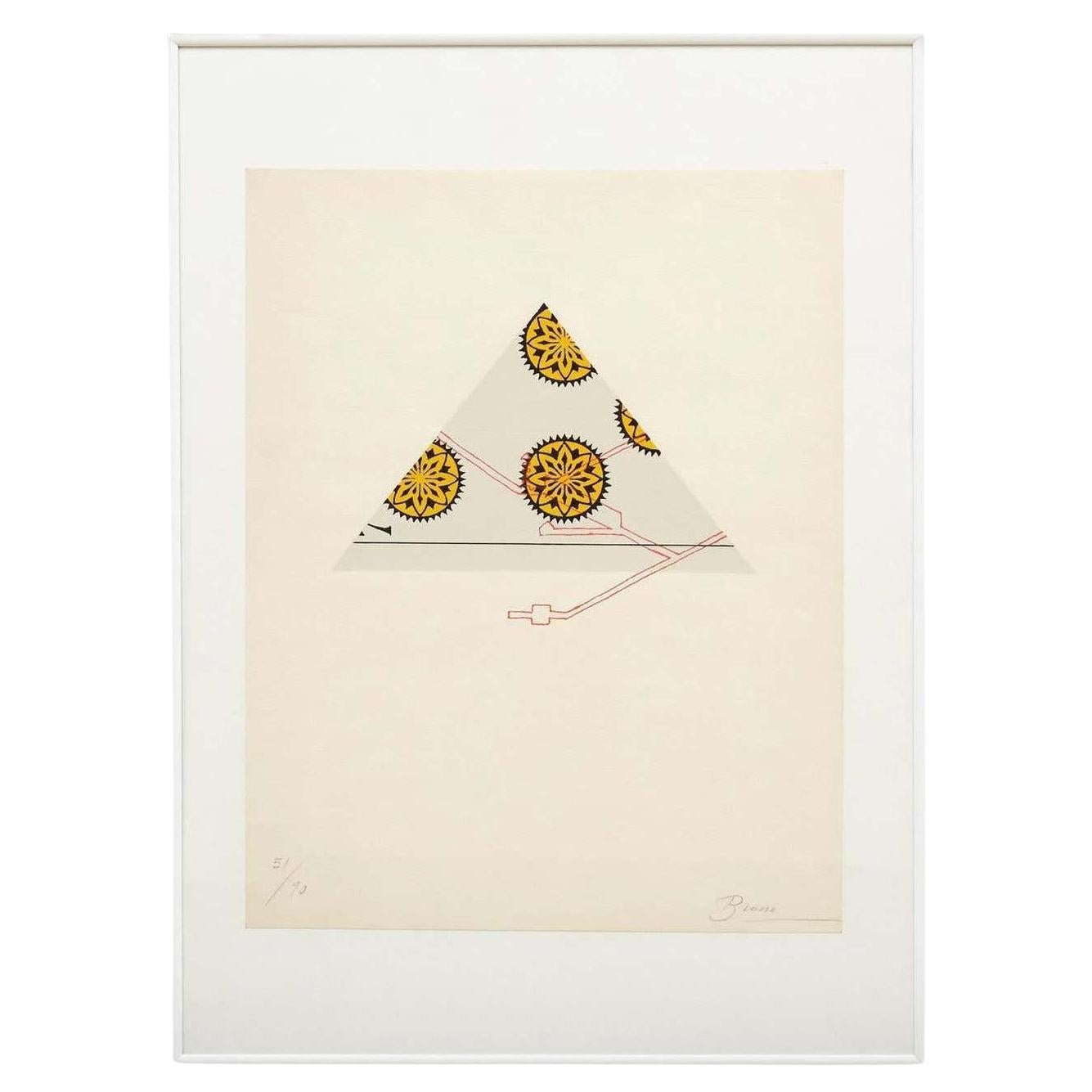 Visual Poem Lithograph by Joan Brossa, Signed, Limited Edition 51/90 For Sale
