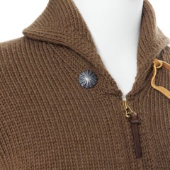 VISVIM Maglione cardigan da marinaio in 100% lana Greene & Greene, maglia a maglia grossa JP1 S