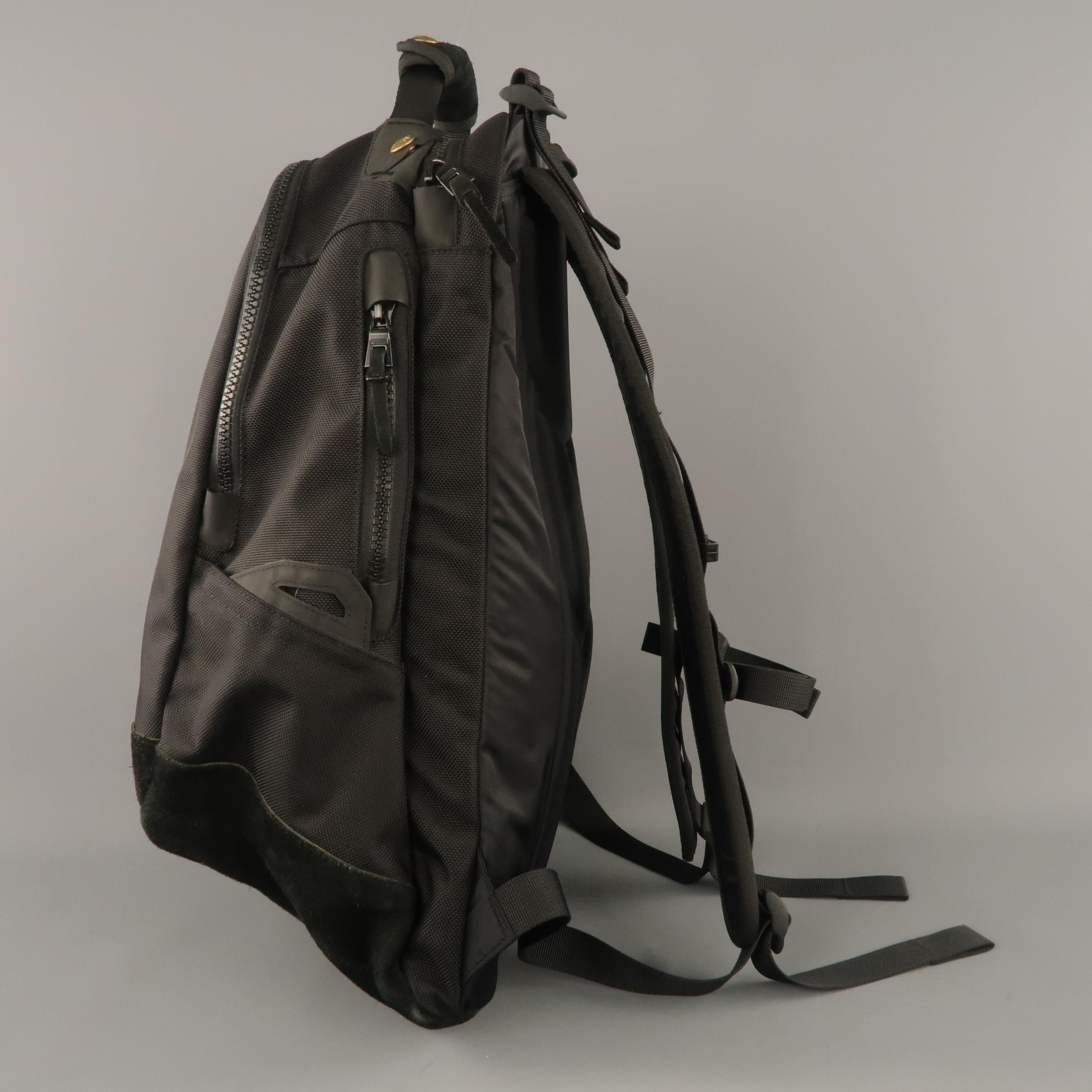 Men's VISVIM Black Nylon & Suede Ballistic 20L Backpack Bag