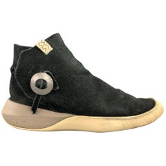 VISVIM Gila Size 9.5 Black Suede High Top Moccasin Sneakers