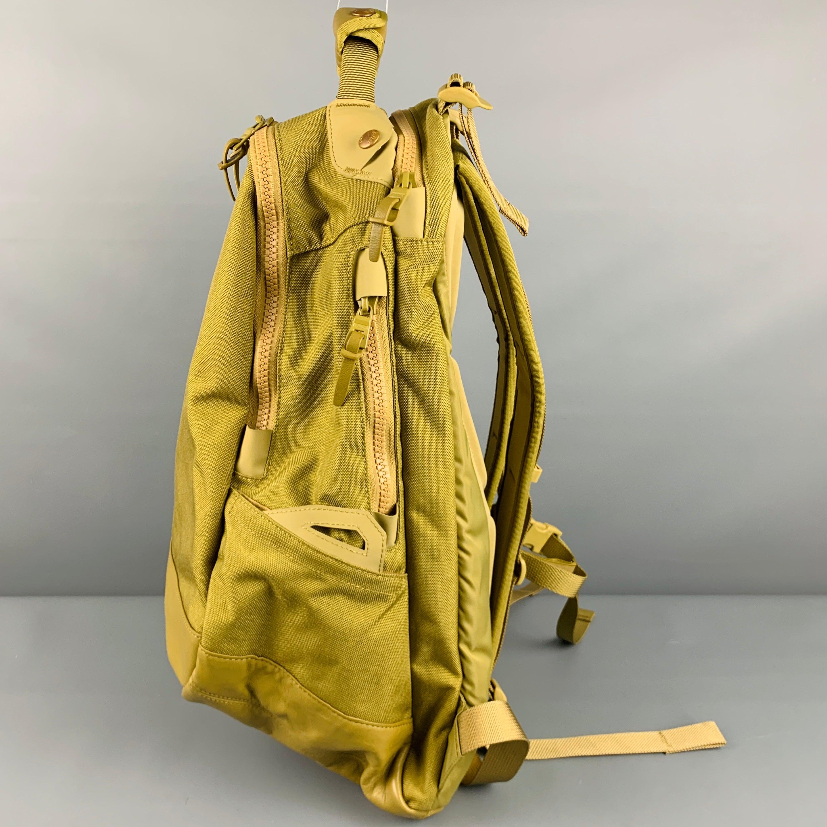 Men's VISVIM Green -Cordura 20L- Nylon Leather Trim Backpack For Sale