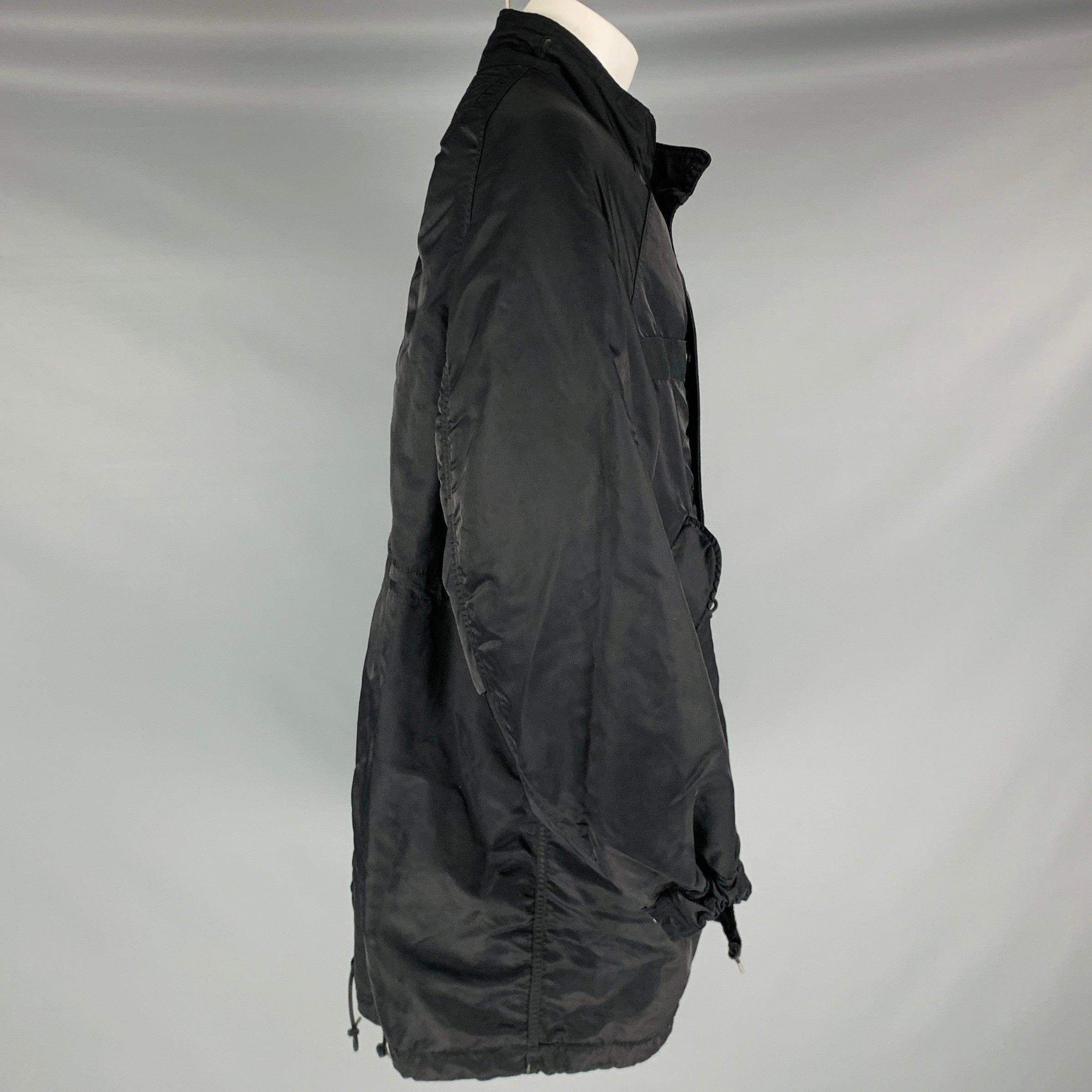 VISVIM -Six Five Fishtail Parka- Size S Black Nylon Parka Coat In Excellent Condition For Sale In San Francisco, CA