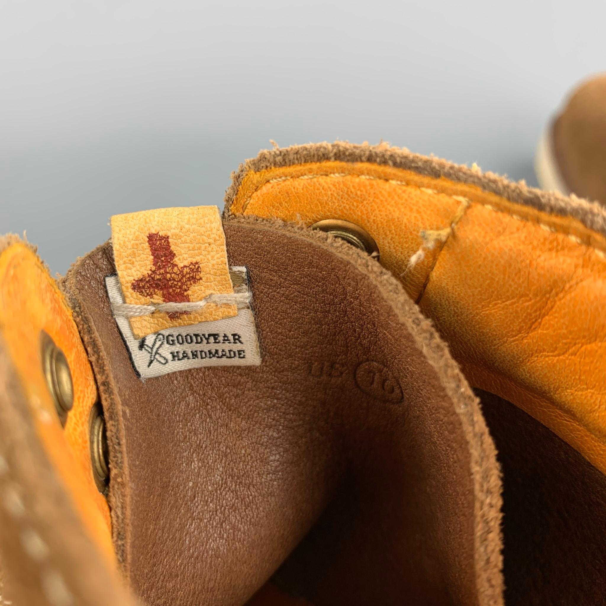 VISVIM Size 10 Brown Textured Suede Worker Lace Up Boots 2