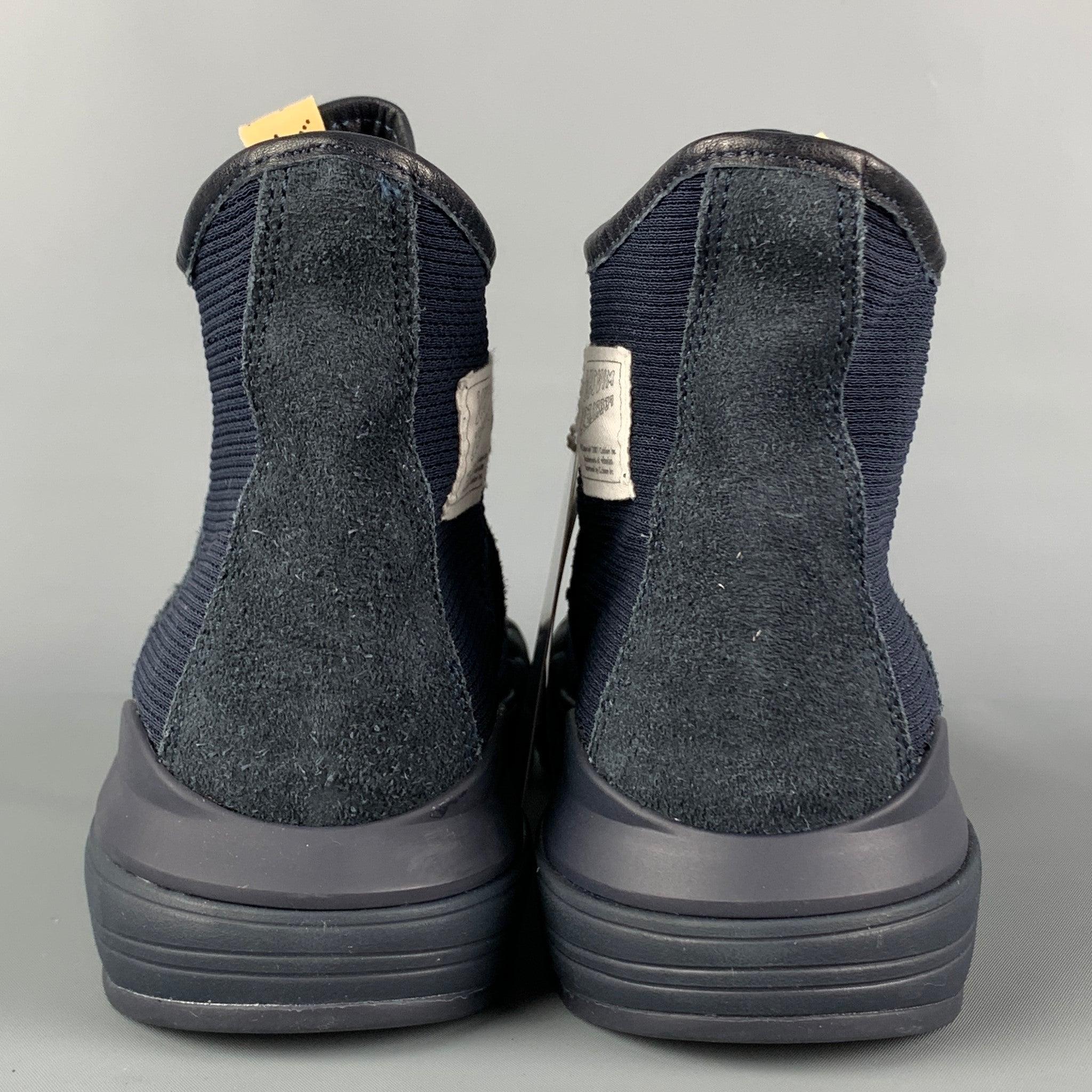 VISVIM Size 10.5 Navy Mixed Material Lanier High-Top Sneakers For Sale 1