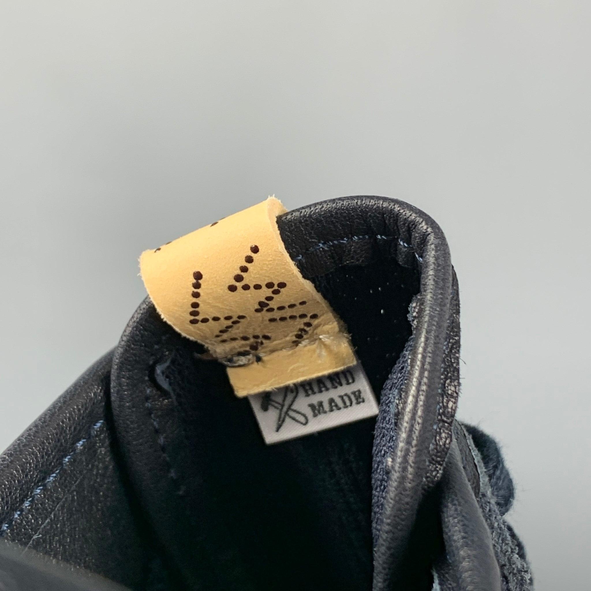 VISVIM Size 10.5 Navy Mixed Material Lanier High-Top Sneakers For Sale 3