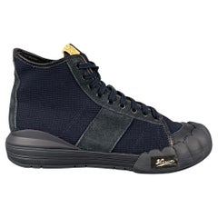 VISVIM Size 10.5 Navy Mixed Material Lanier High-Top Sneakers