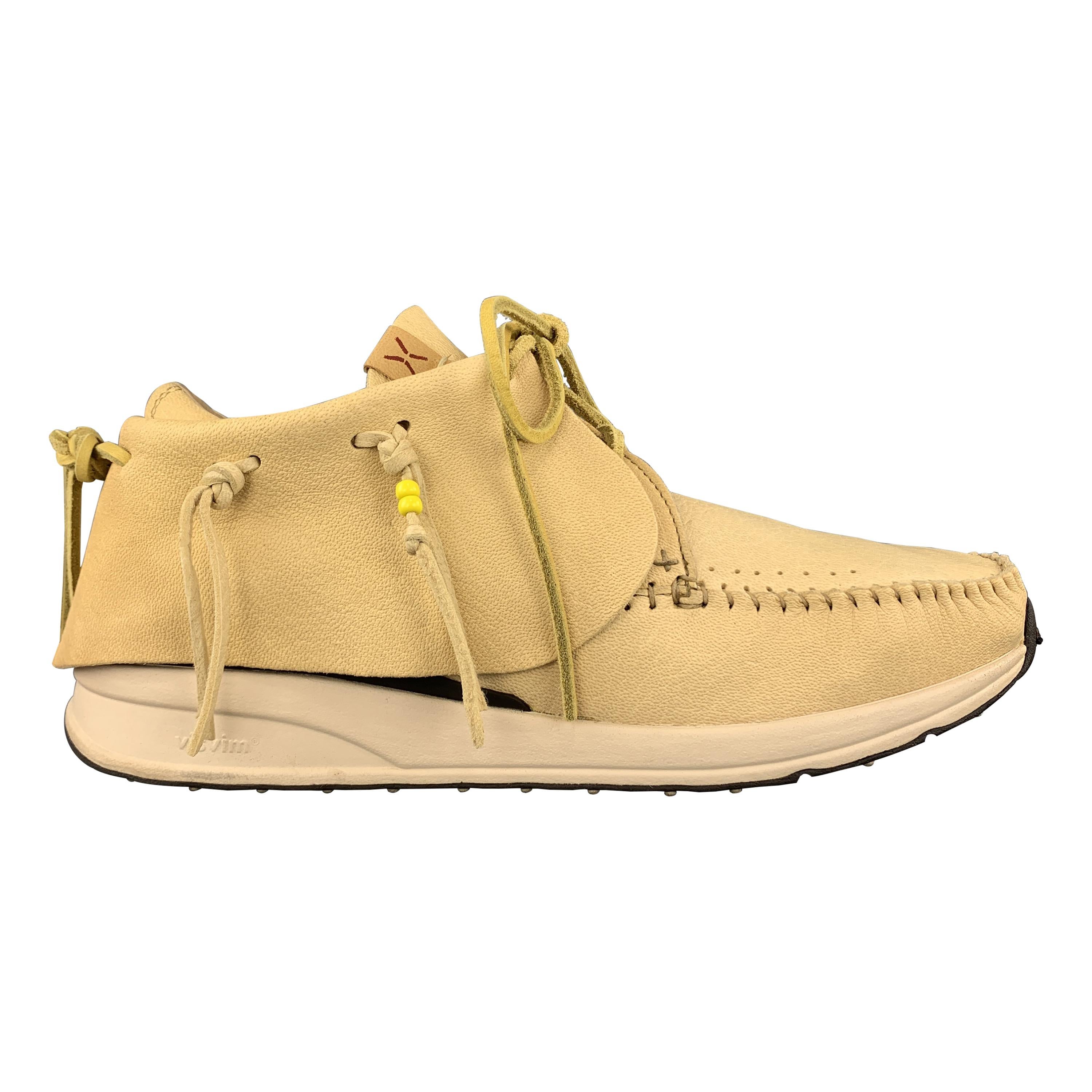 VISVIM Size 11 Light Yellow Leather FBT Red Deer Sneakers at 1stDibs