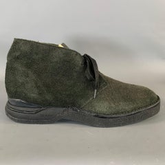 VISVIM Size 9 Black Forest Green Suede Ankle Boots