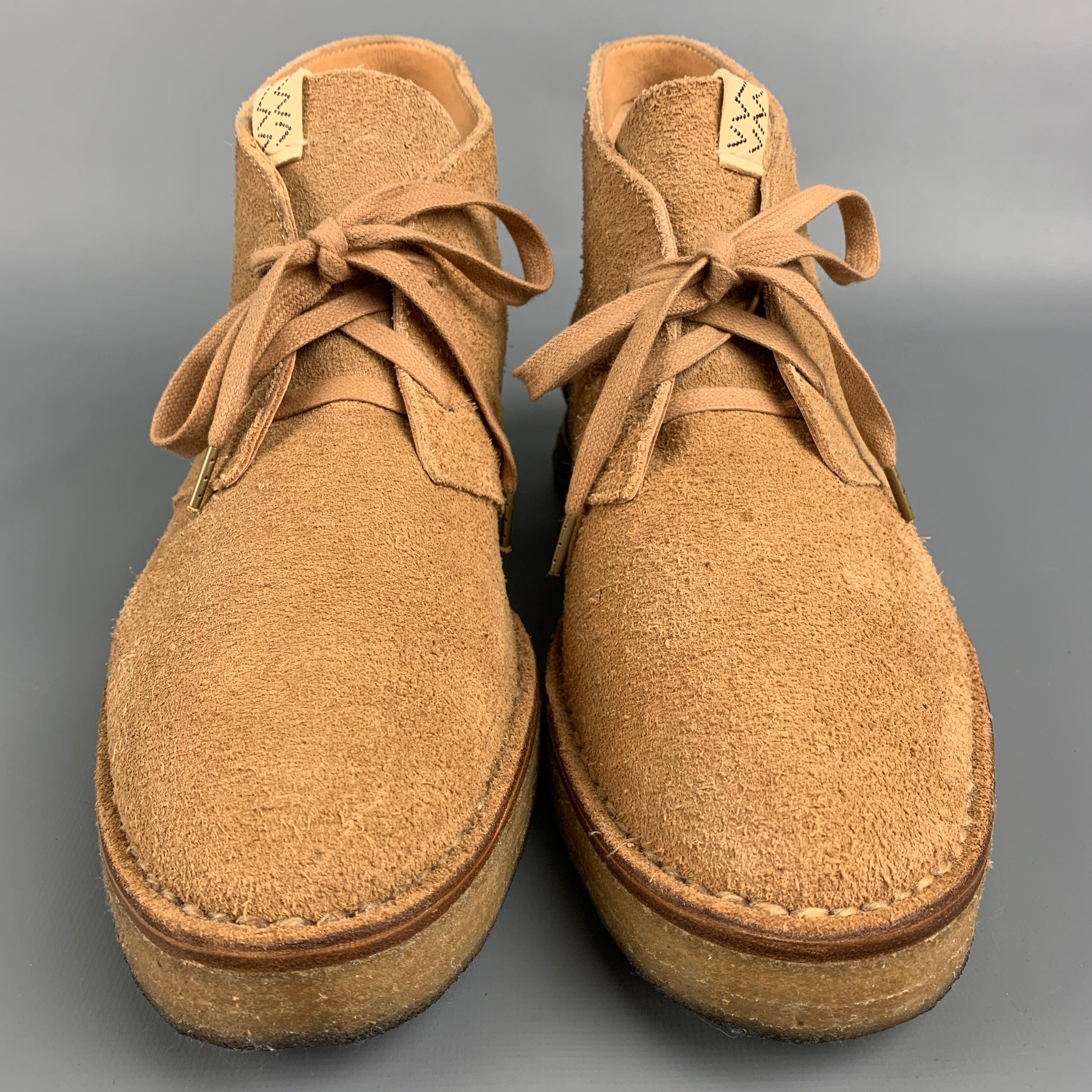 Men's VISVIM Size 9 Sand Textured Leather Lace Up ISDT BOOTS-FOLK For Sale