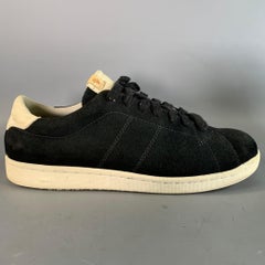 VISVIM Size 9.5 Black Textured Suede Lace Up Sneakers