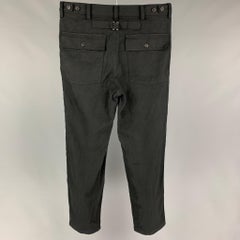 VISVIM Size L Black Linen Blend Zip Fly Alda Pants
