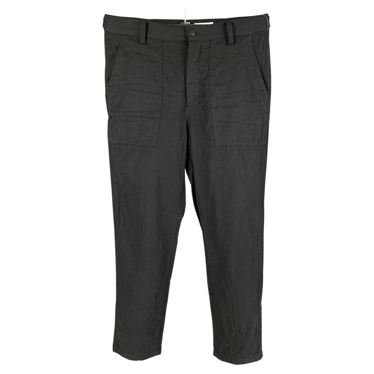 Visvim Flying VISVIM Size L Black Linen Blend Zip Fly Alda Pants For Sale at 1stDibs