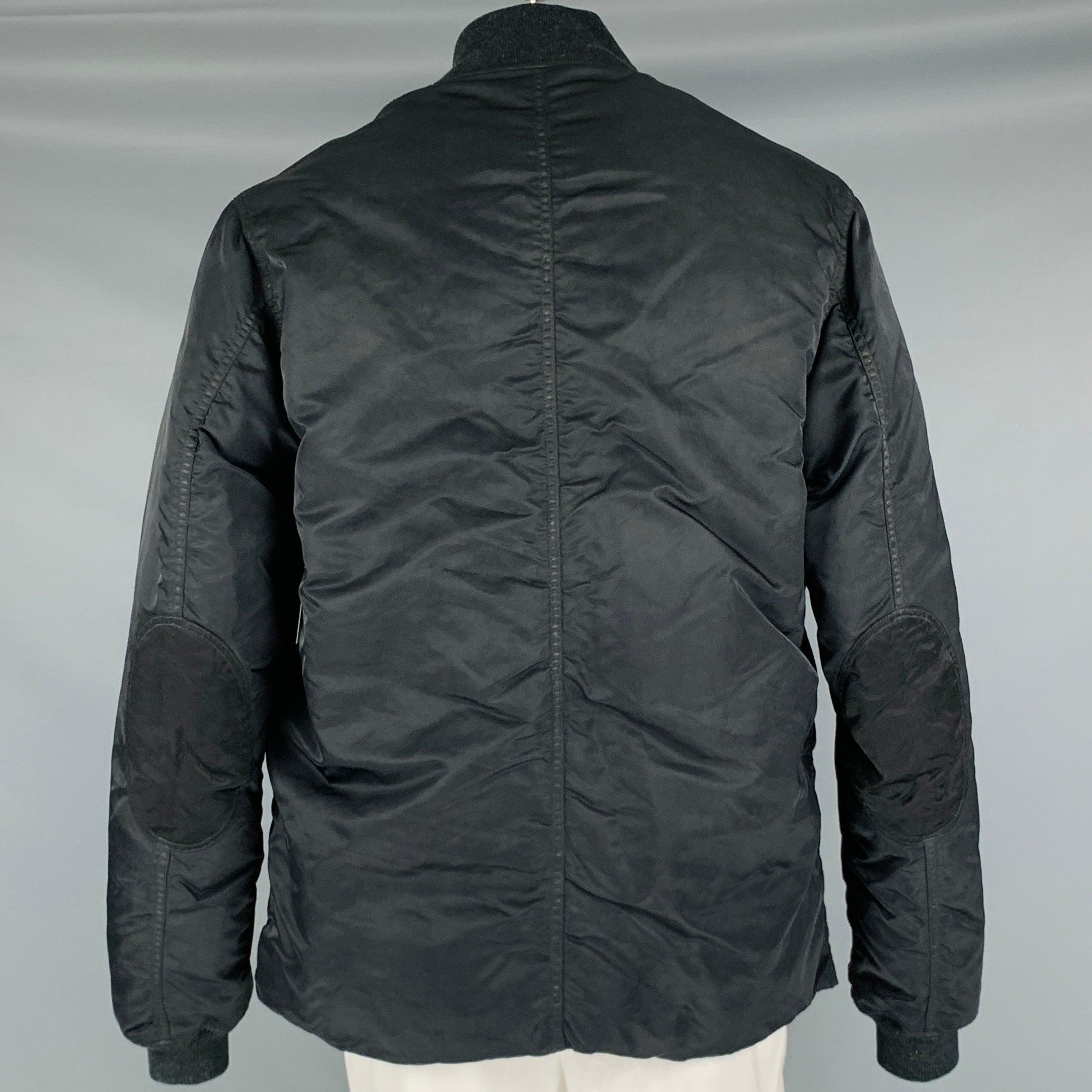 Men's VISVIM Size L -Corps Down Jacket- Black Nylon Buttoned Coat For Sale