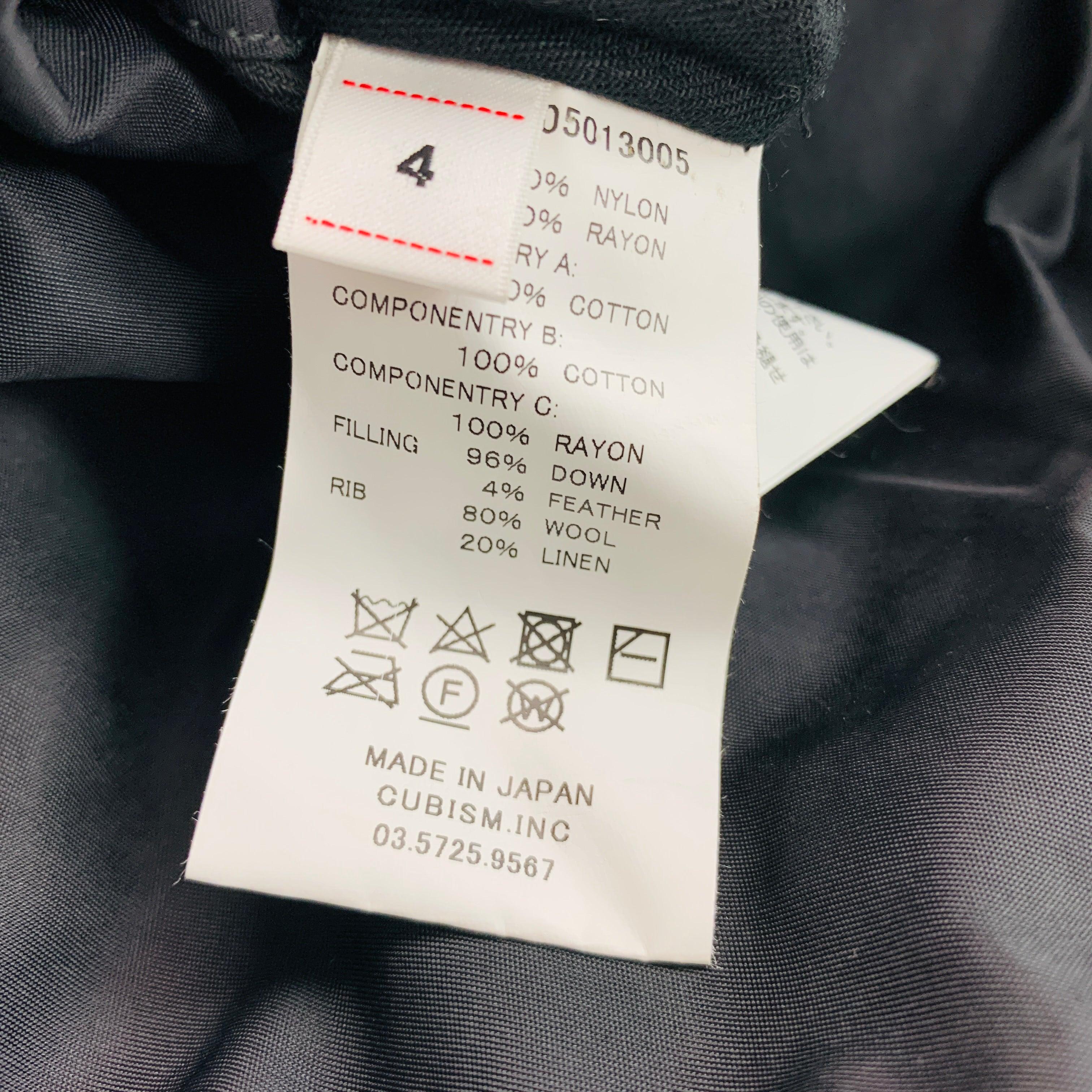 VISVIM Size L -Corps Down Jacket- Black Nylon Buttoned Coat For Sale 1