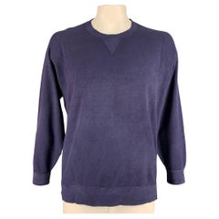 VISVIM Size L Purple Wash Cotton Crew-Neck Sweatshirt