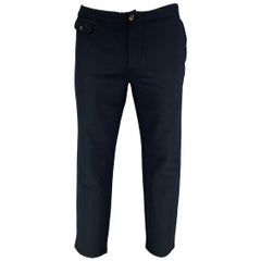 VISVIM Size L -VS High Water Elias- Navy Nylon Blend Drawstring Casual Pants