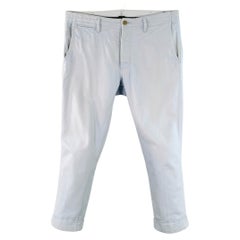 VISVIM Size M Blue Twill Cotton Straight Back Cinch Casual Pants
