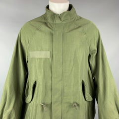 VISVIM Size M Green Wool / Linen Oversized Six-Five Fishtail Coat